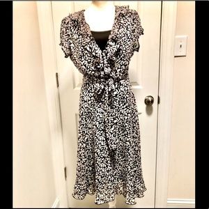 MSK Size 6 Women’s Dress, Sheer Floral Pattern